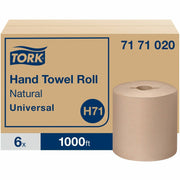 TORK Hand Towel Roll White H71 - 1 Ply - Logo Embossed - Nature - Paper, Fiber - 6 / Carton