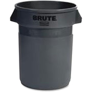 Rubbermaid Commercial Vented Brute 32-Gallon Round Black Resin Container, 1 Each
