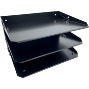 Huron Horizontal Slots Desk Organizer - 6 Compartment(s) - Horizontal - 6" Height x 12" Width x 8.75" Depth - Durable - Black - Steel - 1 Each