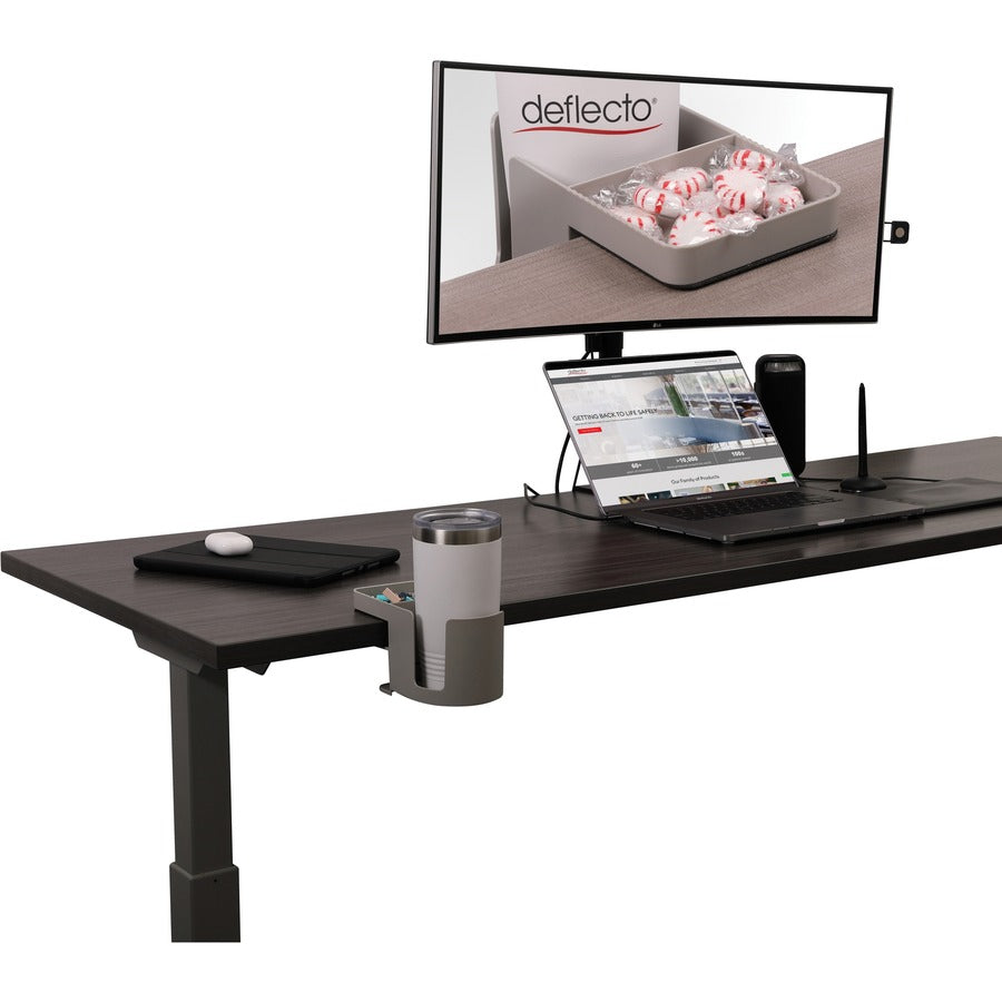 3.54" Height x 3.94" Width x 7.04" Depth - Cup Holder, Durable, Spill Resistant, Portable, Spring Loaded - Gray - Acrylonitrile Butadiene Styrene (ABS) - 1 Each