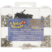 Darice Plastic Alphabet Bead Kit, 85pc, 6mm W/Cord