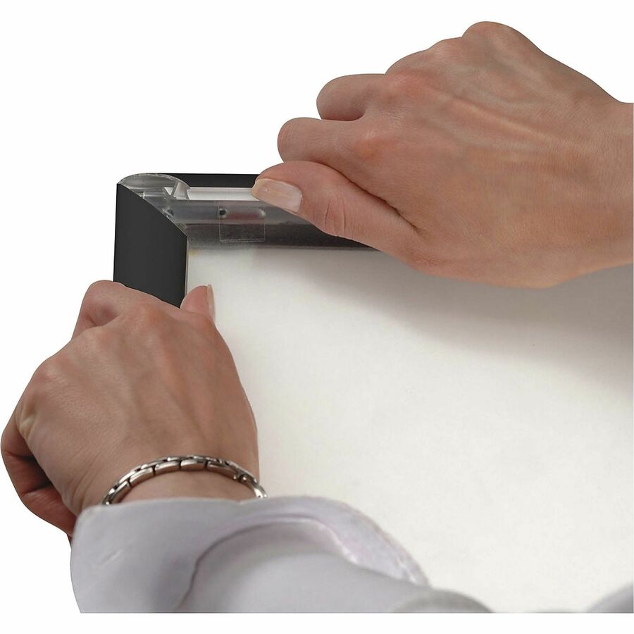 Seco Sign Holder - 11" Width x 17" Height - Rectangular Shape - Black - 1 Each