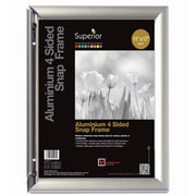 Seco Sign Holder - 11" Width x 17" Height - Rectangular Shape - Silver - 1 Each