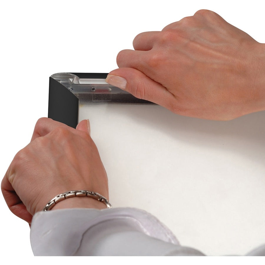 Seco Sign Holder - 8.5" Width x 11" Height - Rectangular Shape - Black - 1 Each