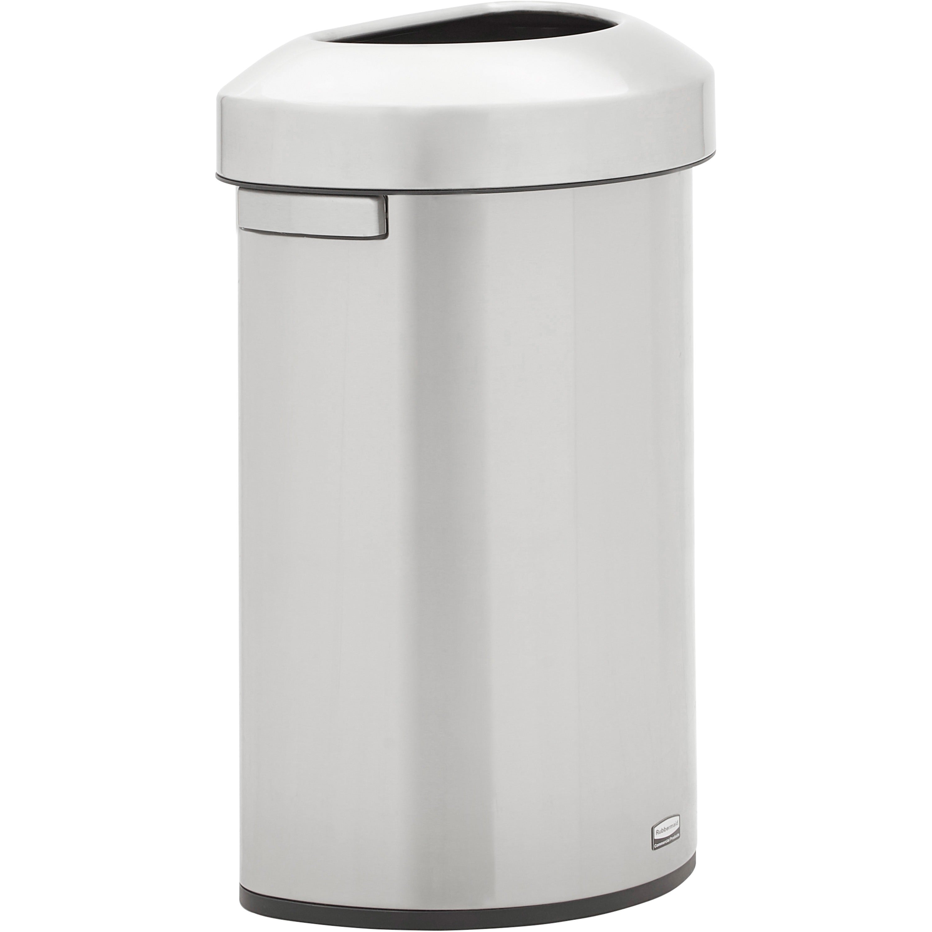 16 gal Capacity - Half-round - Ergonomic Handle, Non-skid, Fingerprint Resistant, Durable - 29.5" Height x 12.4" Width x 18.2" Depth - Metal - Stainless Steel - 1 Each