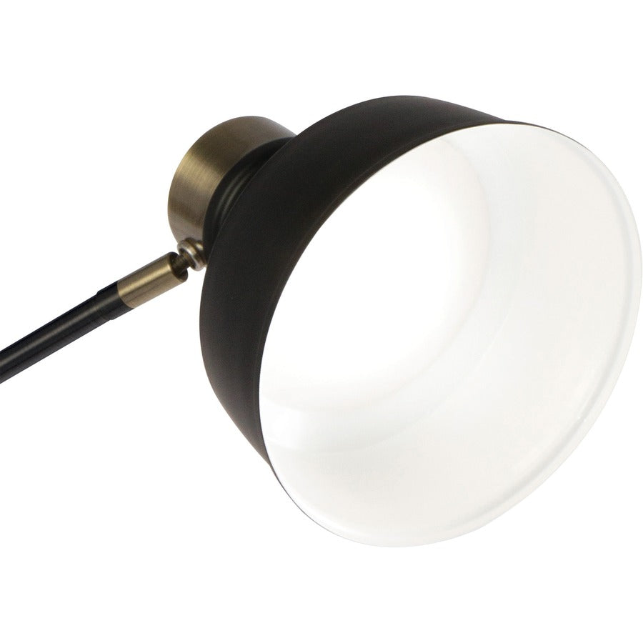 18" Height x 4" Width - LED Bulb - Black, Antique Brass - Adjustable Arm, Adjustable Shade, Energy Saving, USB Charging, ClearSun LED - 428 lm Lumens - Metal - Desk Mountable - Brown - for Office, Living Room, Bedroom, Desk