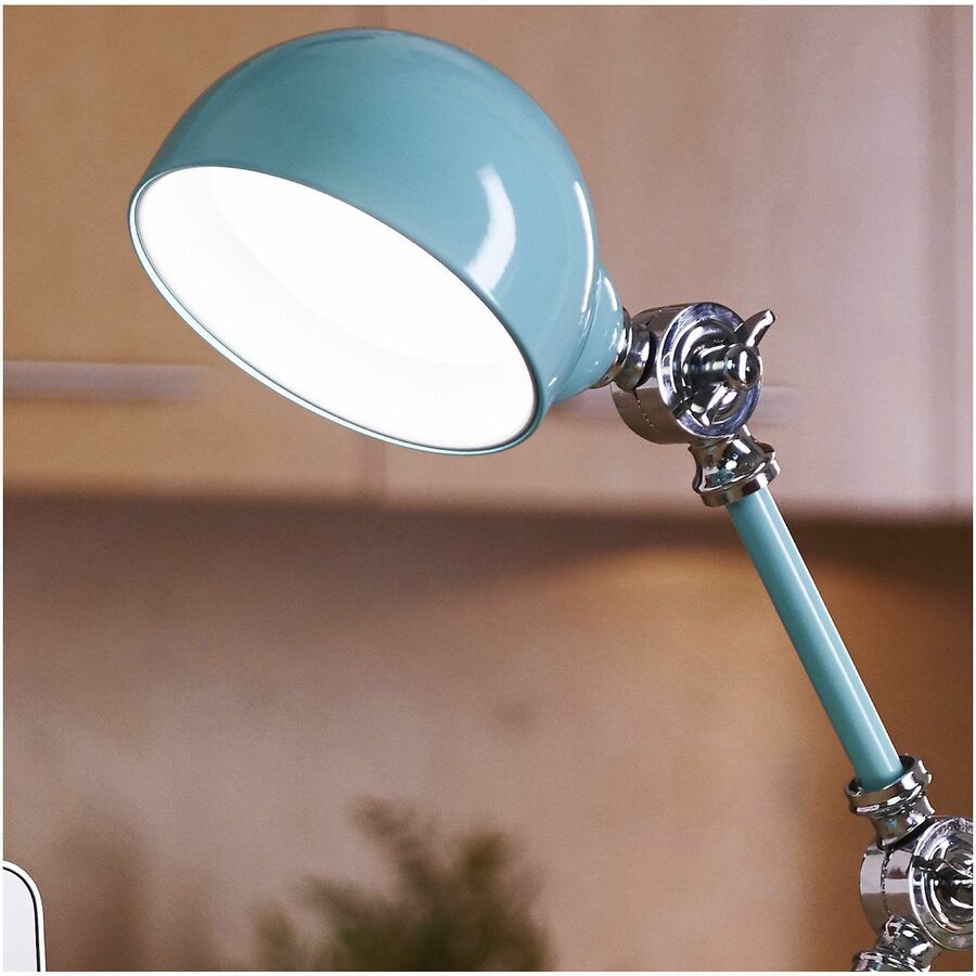 15.5" Height x 6" Width - LED Bulb - USB Charging, Adjustable Brightness, Touch-activated, Adjustable Height, Adjustable Knob, ClearSun LED, Energy Saving - 400 lm Lumens - Metal - Desk Mountable - Blue, Turquoise - for Tablet, Phone, Desk