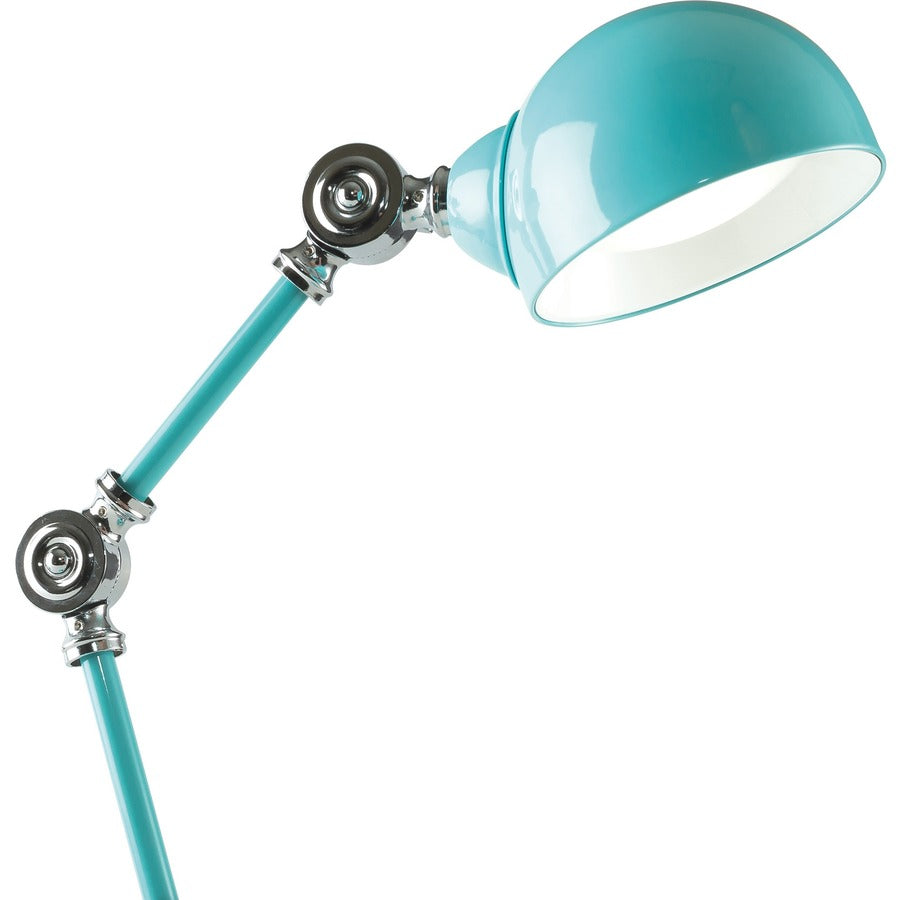 15.5" Height x 6" Width - LED Bulb - USB Charging, Adjustable Brightness, Touch-activated, Adjustable Height, Adjustable Knob, ClearSun LED, Energy Saving - 400 lm Lumens - Metal - Desk Mountable - Blue, Turquoise - for Tablet, Phone, Desk