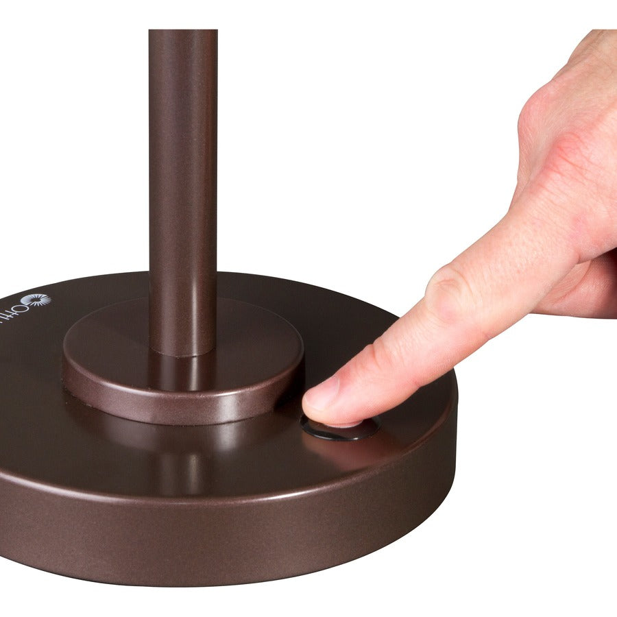 22" Height x 9" Width - LED Bulb - Adjustable, Adjustable Height, Adjustable Brightness, USB Charging, ClearSun LED, Touch-activated, Energy Saving - 485 lm Lumens - Metal - Desk Mountable - Brown, Bronze - for Desk