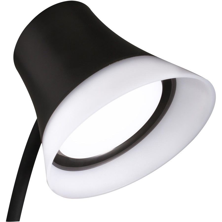 17" Height x 6" Width - LED Bulb - Qi Wireless Charging, Touch Sensitive Control Panel, Dimmable, Adjustable Height, USB Charging, Gooseneck, ClearSun LED - 270 lm Lumens - Plastic - Desk Mountable - Black - for Phone, Desk