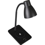 15.5" Height x 4.3" Width - LED Bulb - Adjustable, Adjustable Brightness, Flexible Neck, Qi Wireless Charging, USB Charging, ClearSun LED, Dimmable, Energy Saving - Plastic - Desk Mountable - Black - for Phone, Smartphone, Tablet, Desk