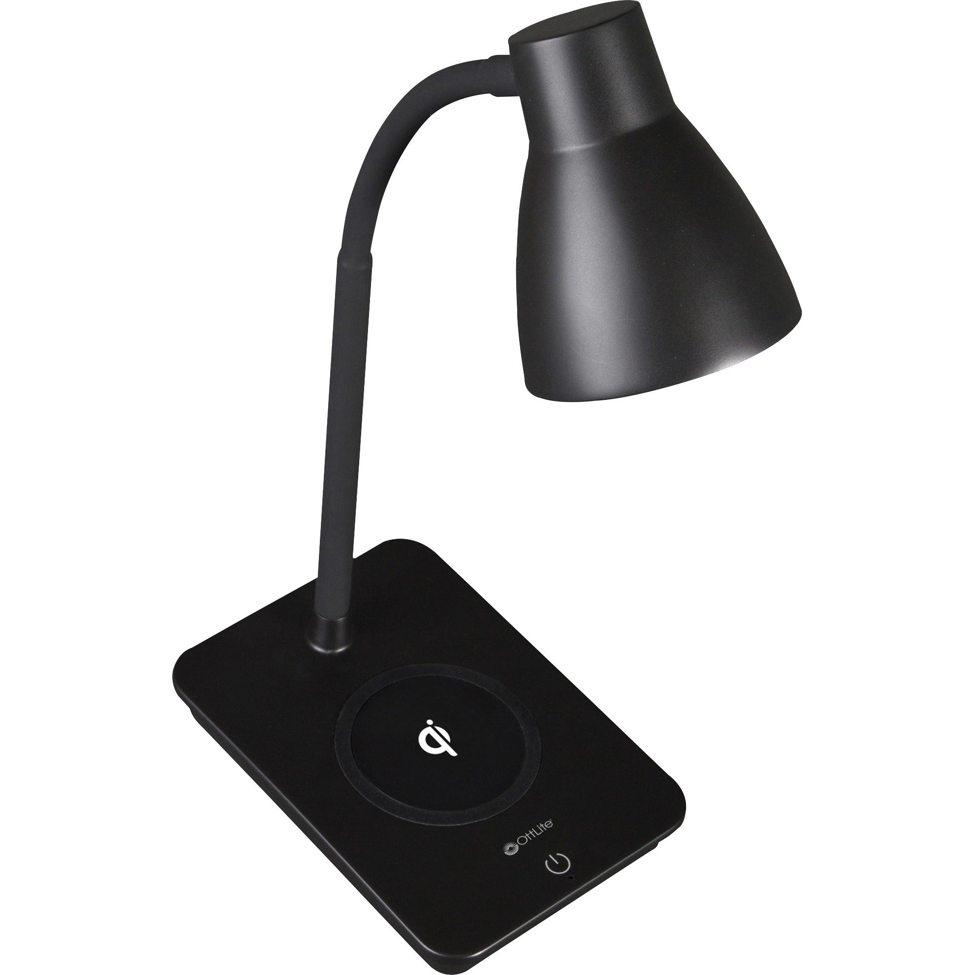 15.5" Height x 4.3" Width - LED Bulb - Adjustable, Adjustable Brightness, Flexible Neck, Qi Wireless Charging, USB Charging, ClearSun LED, Dimmable, Energy Saving - Plastic - Desk Mountable - Black - for Phone, Smartphone, Tablet, Desk