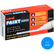 uniball™ uni-Paint PX-30 Oil-Based Paint Marker - Broad Chisel Marker Point - Blue Ink - Oil Based - 6 / Box