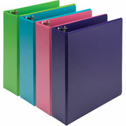 Samsill Earthchoice Durable View Binder, 3" Capacity, Letter Size, 550 Sheet, 3 Round Rings, 2 Internal Pockets, Assorted Colors, Recycled, Bio-based, Clear Overlay, 4 Pack