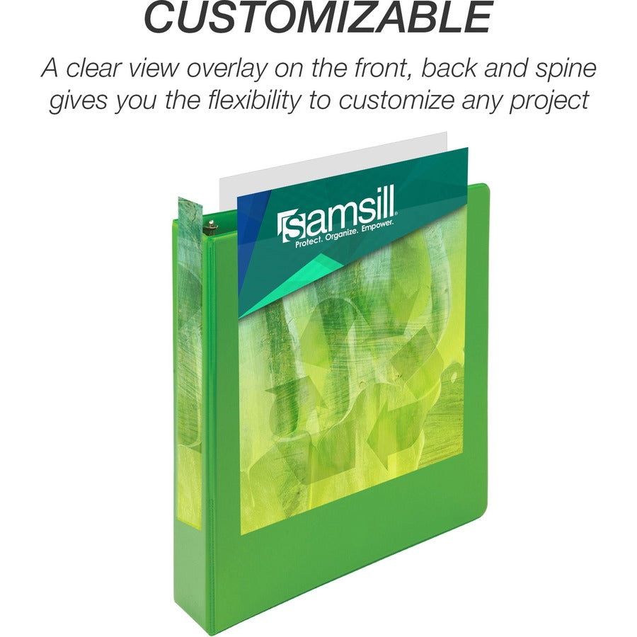 Samsill Earthchoice Durable View Binder, 1.5" Capacity, Letter Size, 325 Sheet, 3 Round Rings, 2 Internal Pockets, Assorted Colors, Recycled & Bio-based, 4 Pack