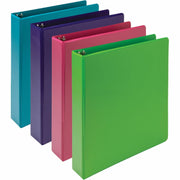 Samsill Earthchoice Durable View Binder, 1.5" Capacity, Letter Size, 325 Sheet, 3 Round Rings, 2 Internal Pockets, Assorted Colors, Recycled & Bio-based, 4 Pack