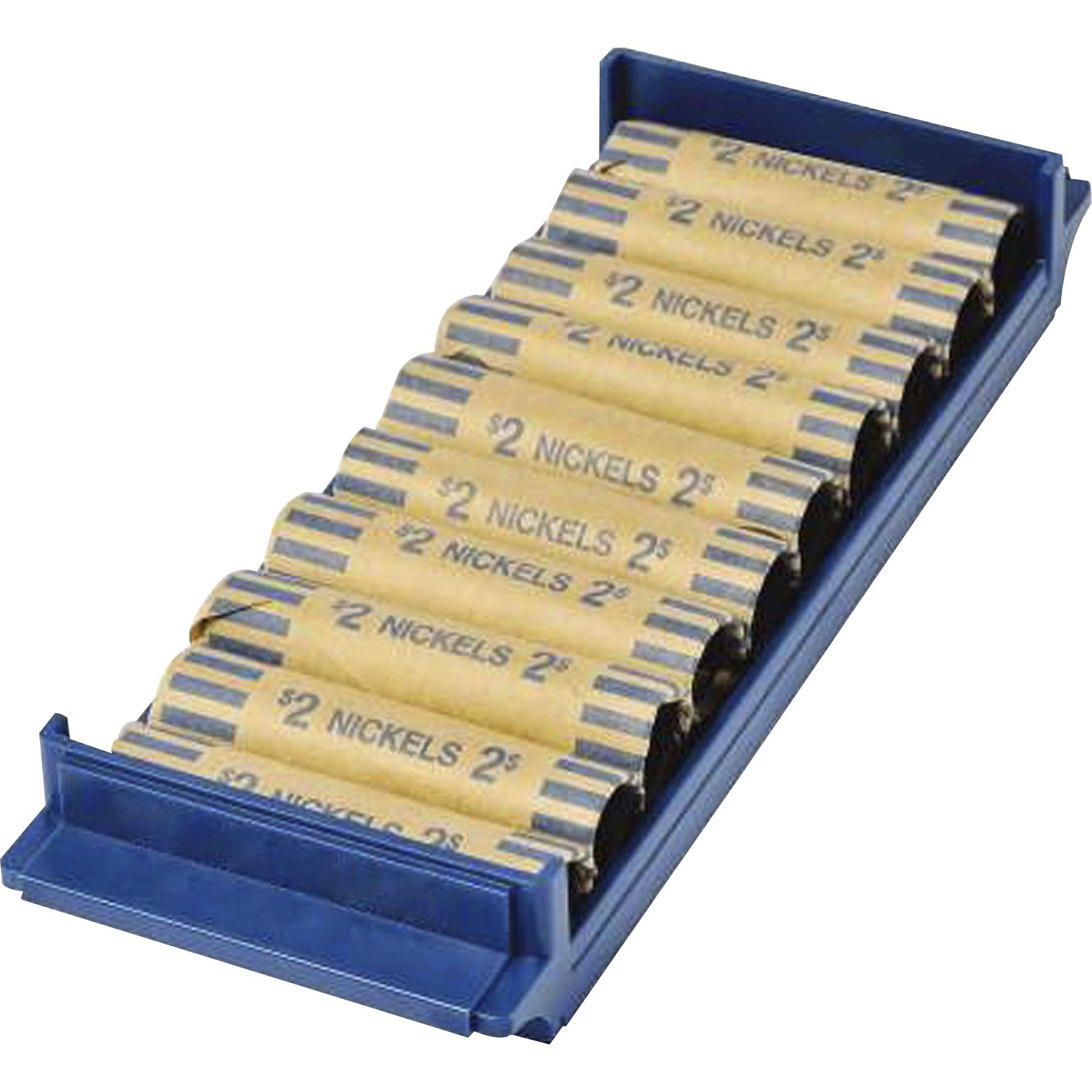10 Coin Compartment(s) - Blue - Plastic - 2 / Pack