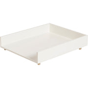 2.50" Height x 9.80" Width x 12.30" Depth - Desktop, Tabletop - Stackable, Front Loading - White - Pine Wood, Brass - 1 Each