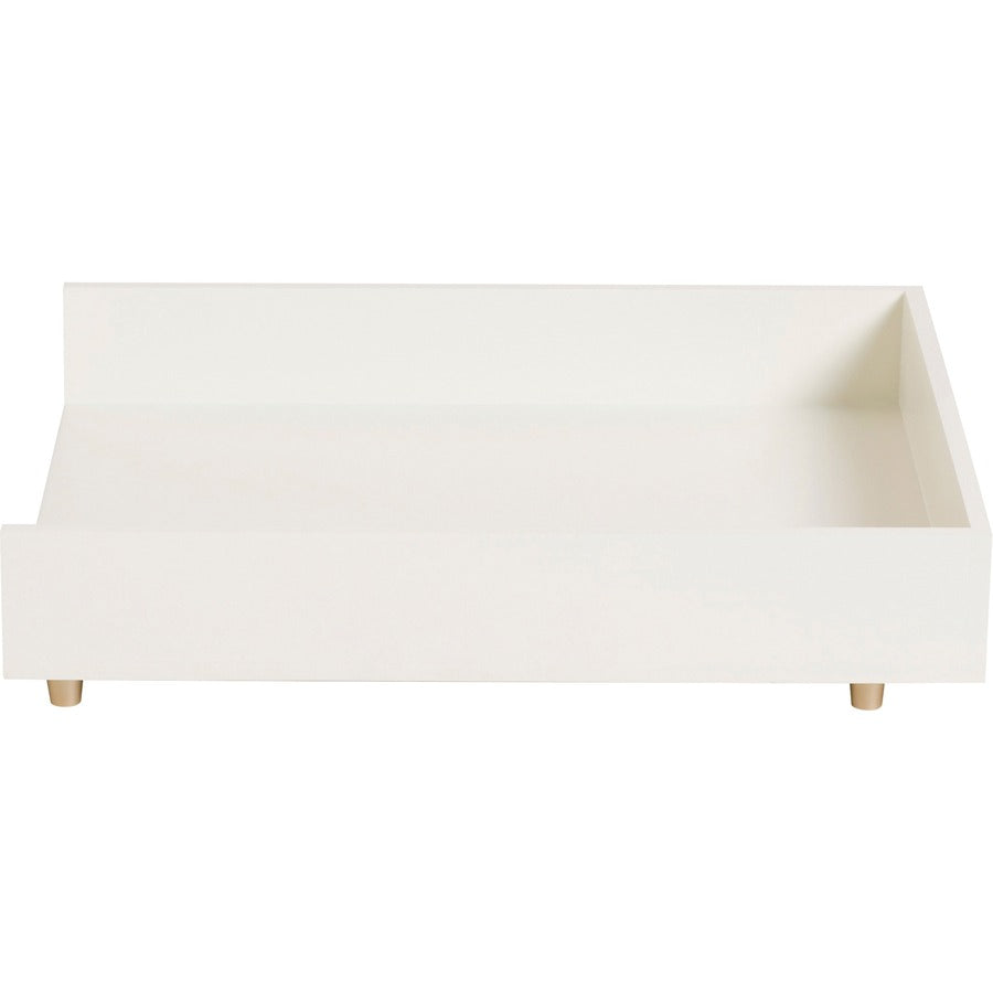 2.50" Height x 9.80" Width x 12.30" Depth - Desktop, Tabletop - Stackable, Front Loading - White - Pine Wood, Brass - 1 Each
