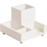 4.5" Height x 6" Width x 6" Depth - Pine Wood, Brass - White - 1 Each
