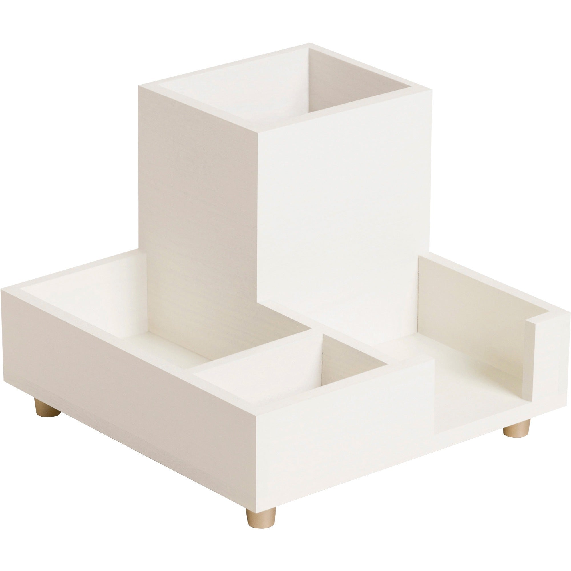 4.5" Height x 6" Width x 6" Depth - Pine Wood, Brass - White - 1 Each