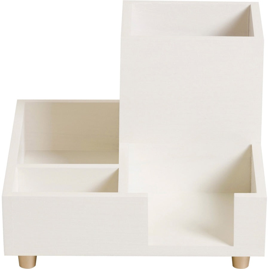 4.5" Height x 6" Width x 6" Depth - Pine Wood, Brass - White - 1 Each