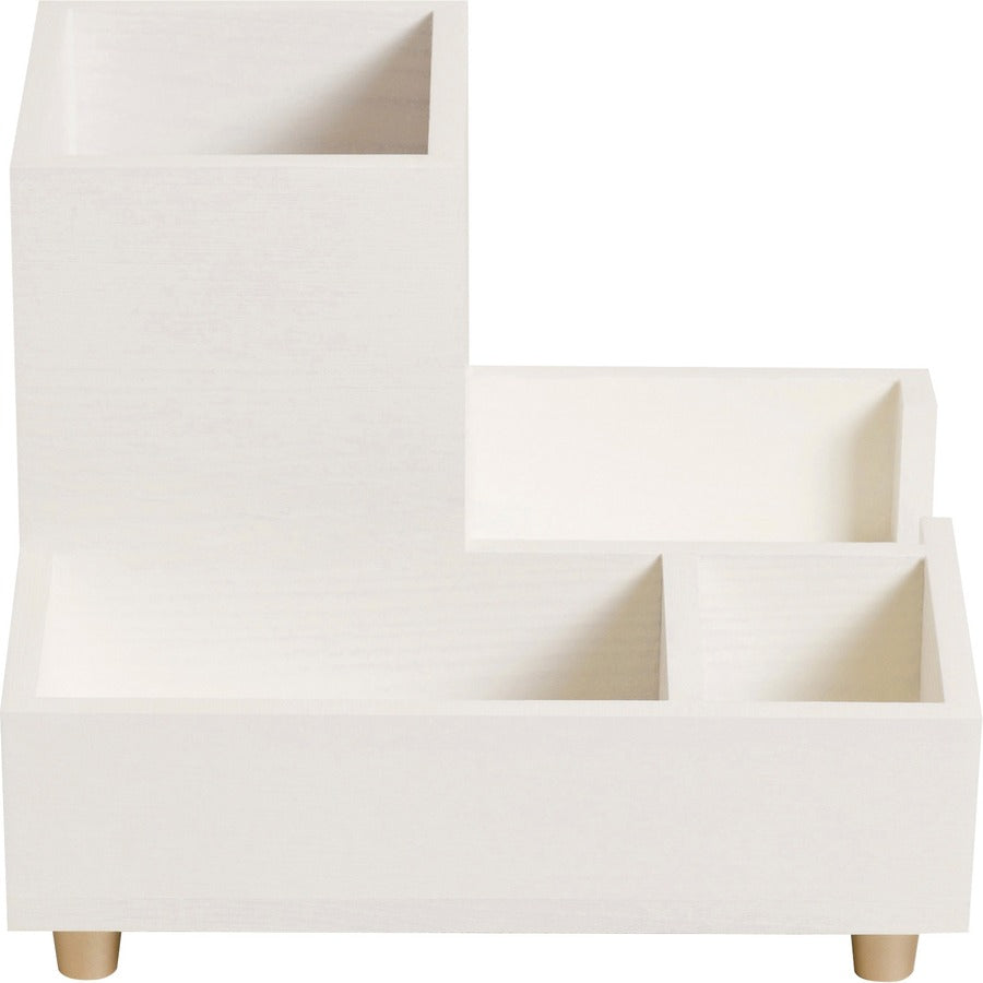 4.5" Height x 6" Width x 6" Depth - Pine Wood, Brass - White - 1 Each