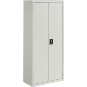 Lorell Fortress Series Slimline Storage Cabinet, 30"W x 15"D x 66"H, 4 Adjustable Shelves, 720 lb Total Capacity, Steel, Light Gray, 1 Each