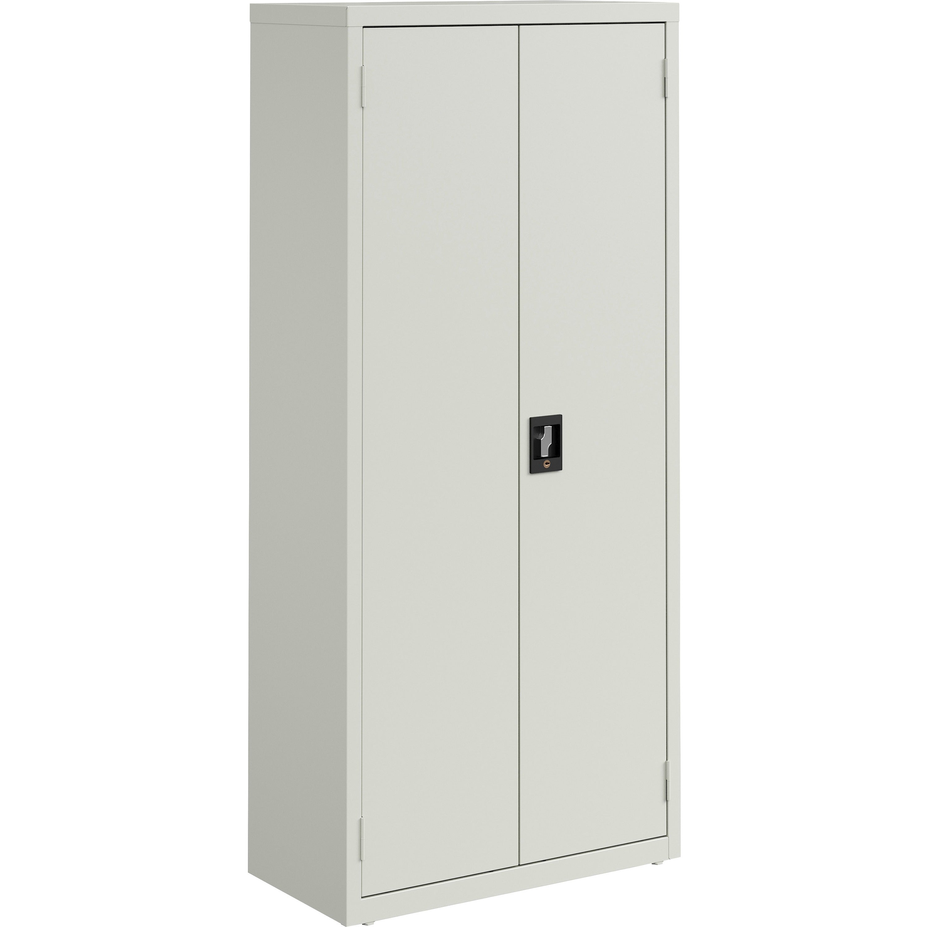Lorell Fortress Series Slimline Storage Cabinet, 30"W x 15"D x 66"H, 4 Adjustable Shelves, 720 lb Total Capacity, Steel, Light Gray, 1 Each