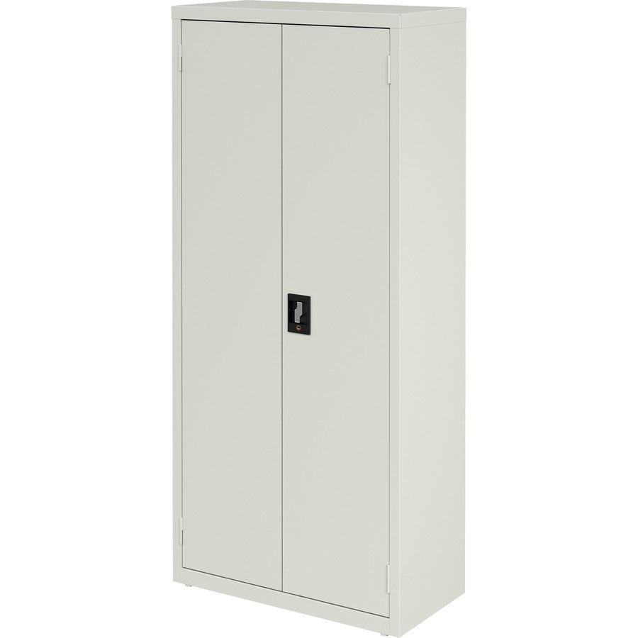 Lorell Fortress Series Slimline Storage Cabinet, 30"W x 15"D x 66"H, 4 Adjustable Shelves, 720 lb Total Capacity, Steel, Light Gray, 1 Each