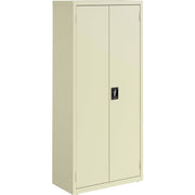Lorell Fortress Series Slimline Storage Cabinet, 30"W x 15"D x 66"H, 4 Adjustable Shelves, 720 lb Total Capacity, Steel, Putty, 1 Each