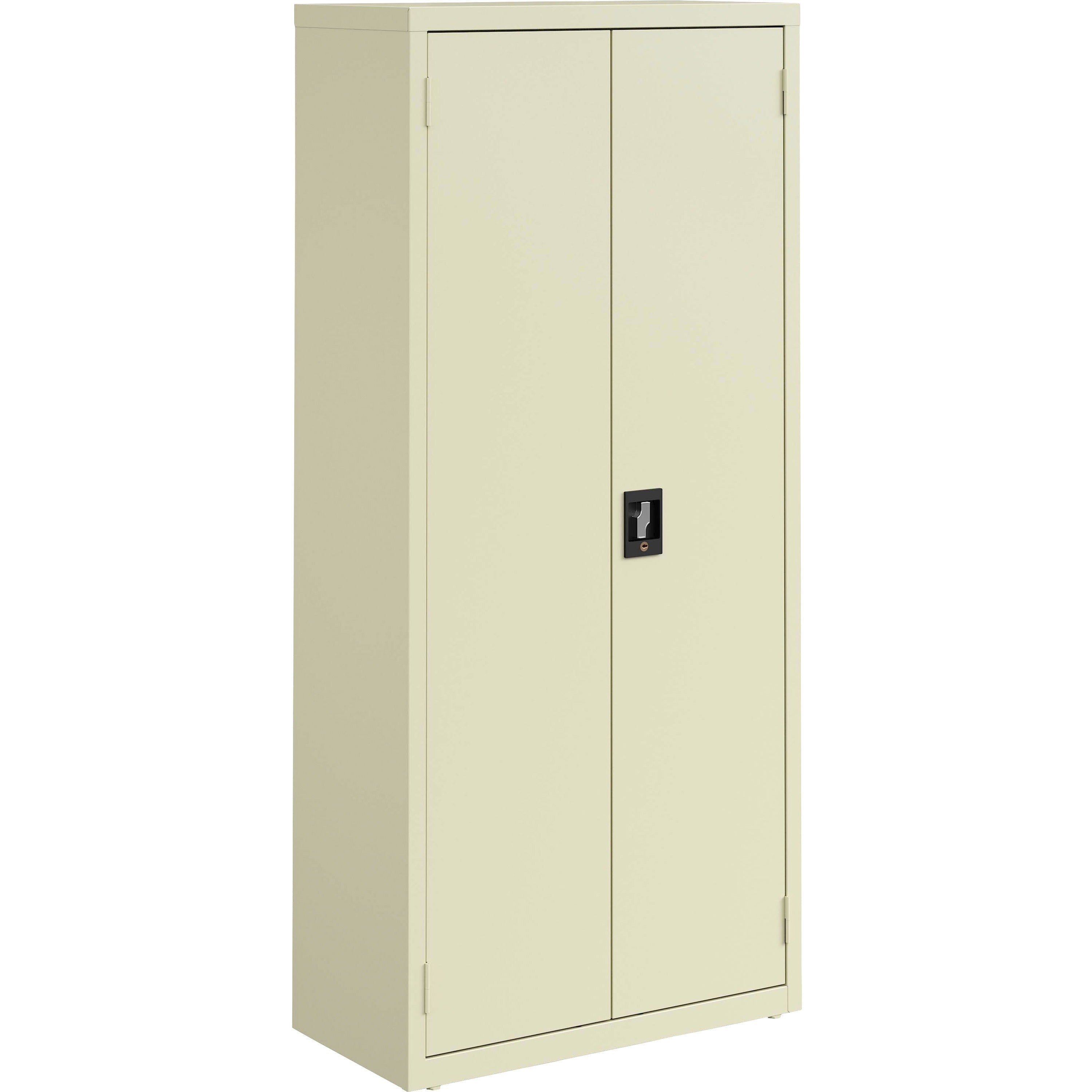 Lorell Fortress Series Slimline Storage Cabinet, 30"W x 15"D x 66"H, 4 Adjustable Shelves, 720 lb Total Capacity, Steel, Putty, 1 Each