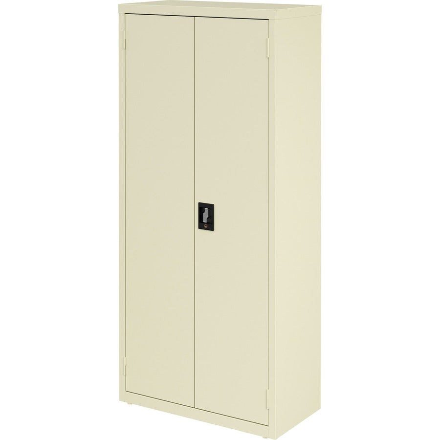 Lorell Fortress Series Slimline Storage Cabinet, 30"W x 15"D x 66"H, 4 Adjustable Shelves, 720 lb Total Capacity, Steel, Putty, 1 Each