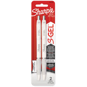 Sharpie S-Gel Pens, 0.7 mm Medium Point, Retractable, Black Ink, White Barrel, 2 Pack