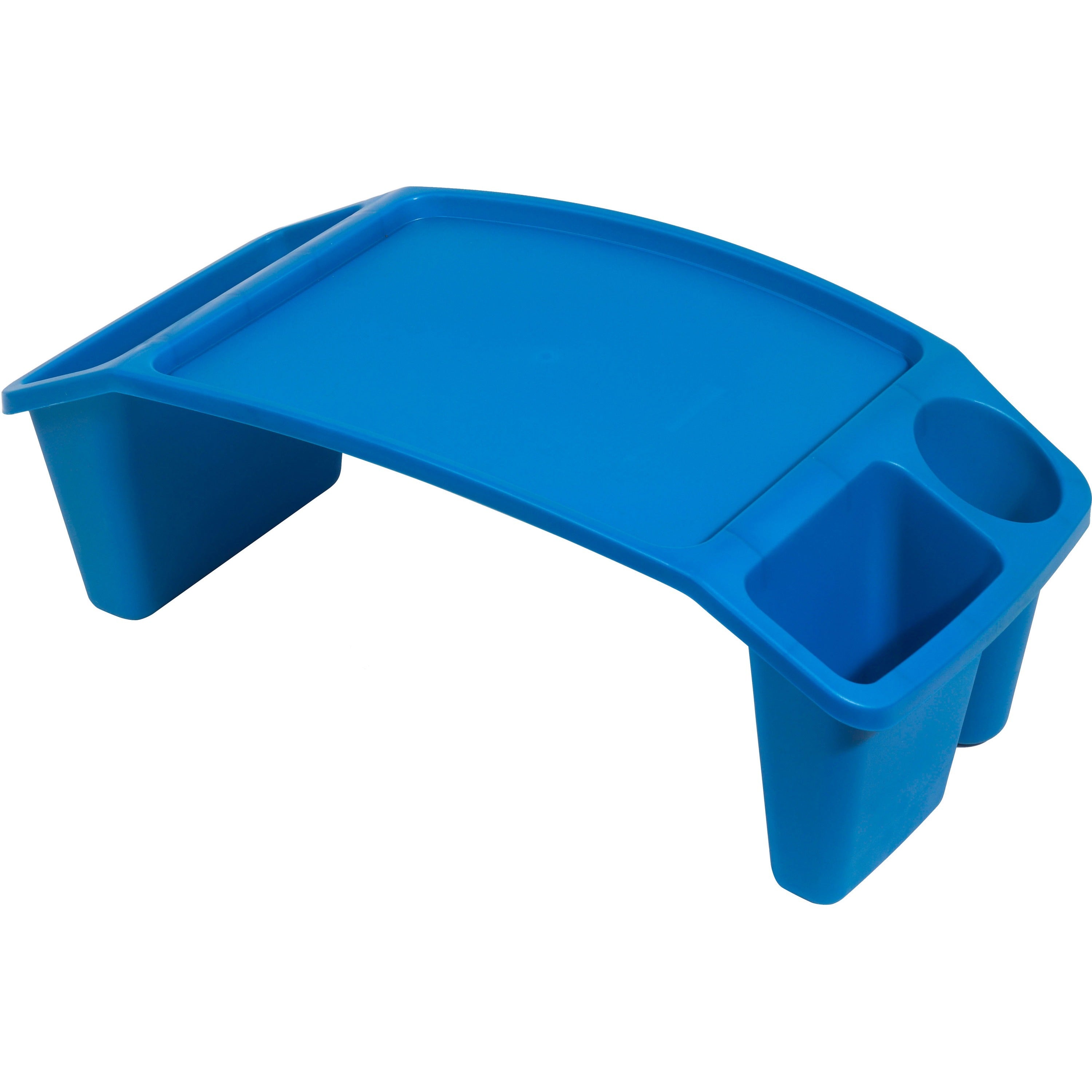 Deflecto Antimicrobial Kids Lap Tray, Blue, Polypropylene/Plastic, 8.53" H x 23.35" W x 12" D, 1 Each