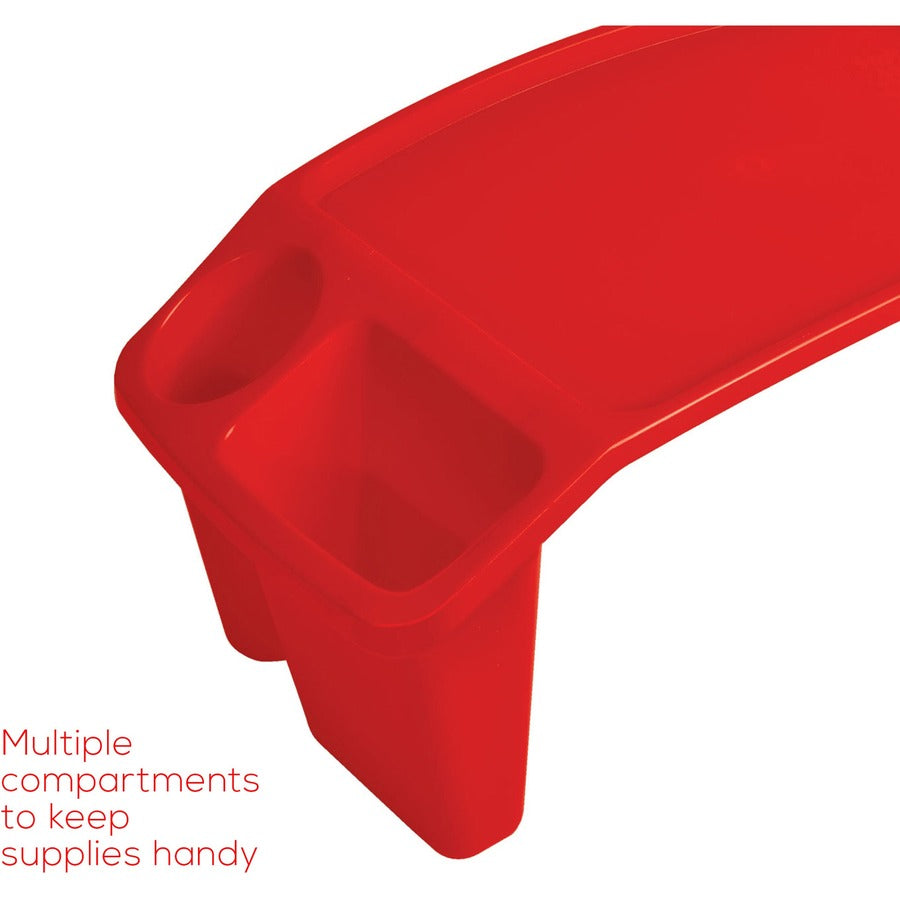 Deflecto Antimicrobial Kids Lap Tray, Blue, Polypropylene/Plastic, 8.53" H x 23.35" W x 12" D, 1 Each