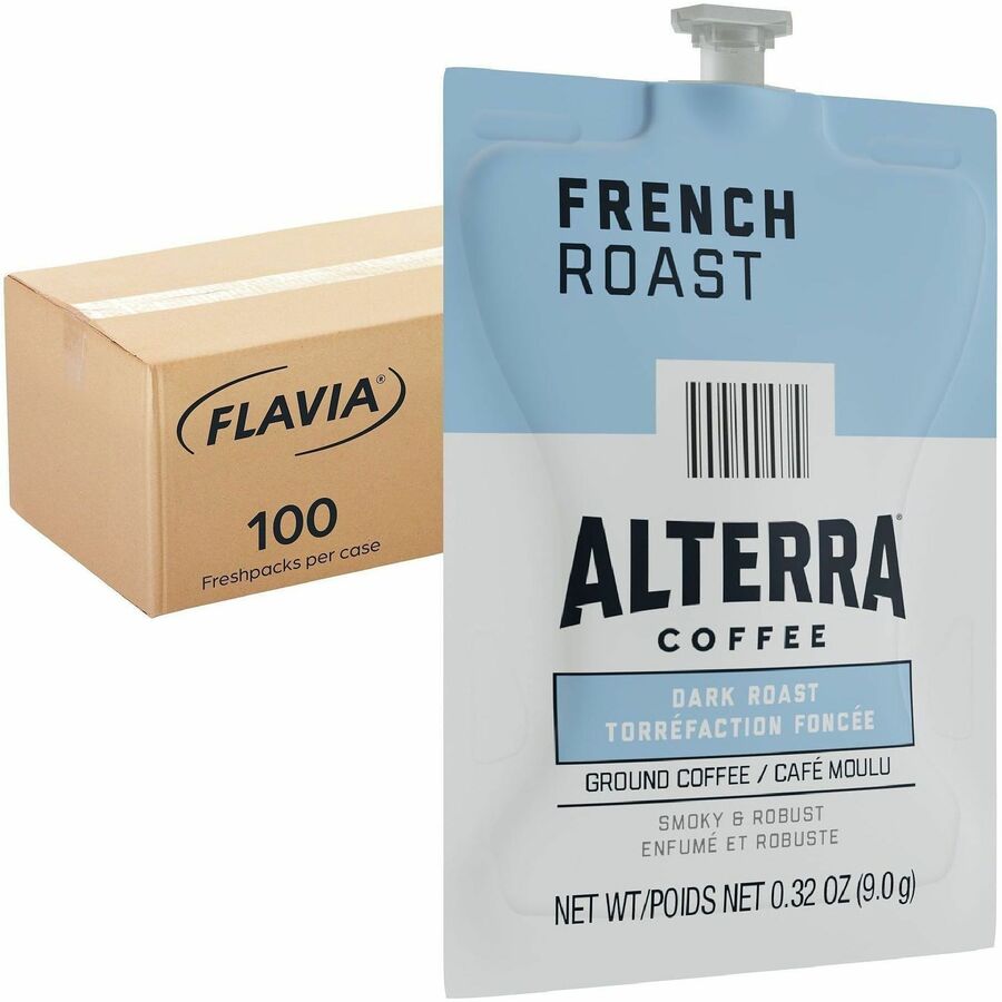 Compatible with Flavia Aroma, Flavia Barista, FLAVIA Creation 600, Flavia Creation 500, Flavia Creation 200, Flavia Creation 150, Flavia Creation 300 - Hot Coffee - Dark - Freshpack - French Roast, Regular - Kosher - 100 / Carton