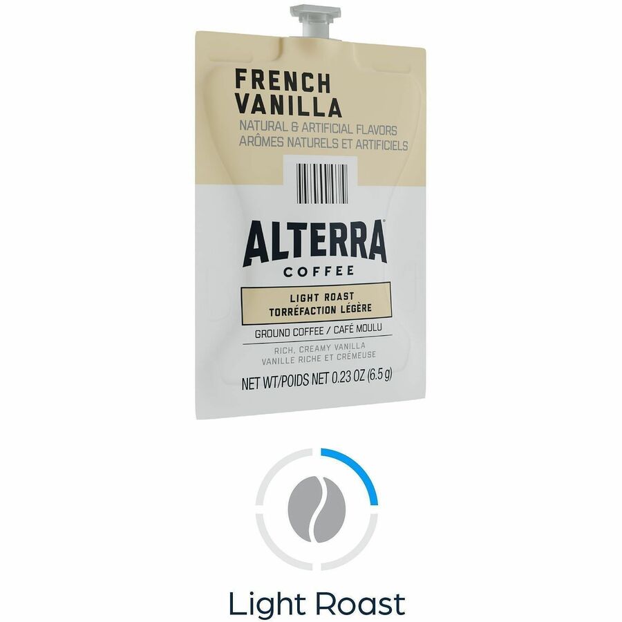 Flavia Freshpack Alterra French Vanilla Flavored Coffee, Light Roast, Kosher, 100 Freshpacks per Carton