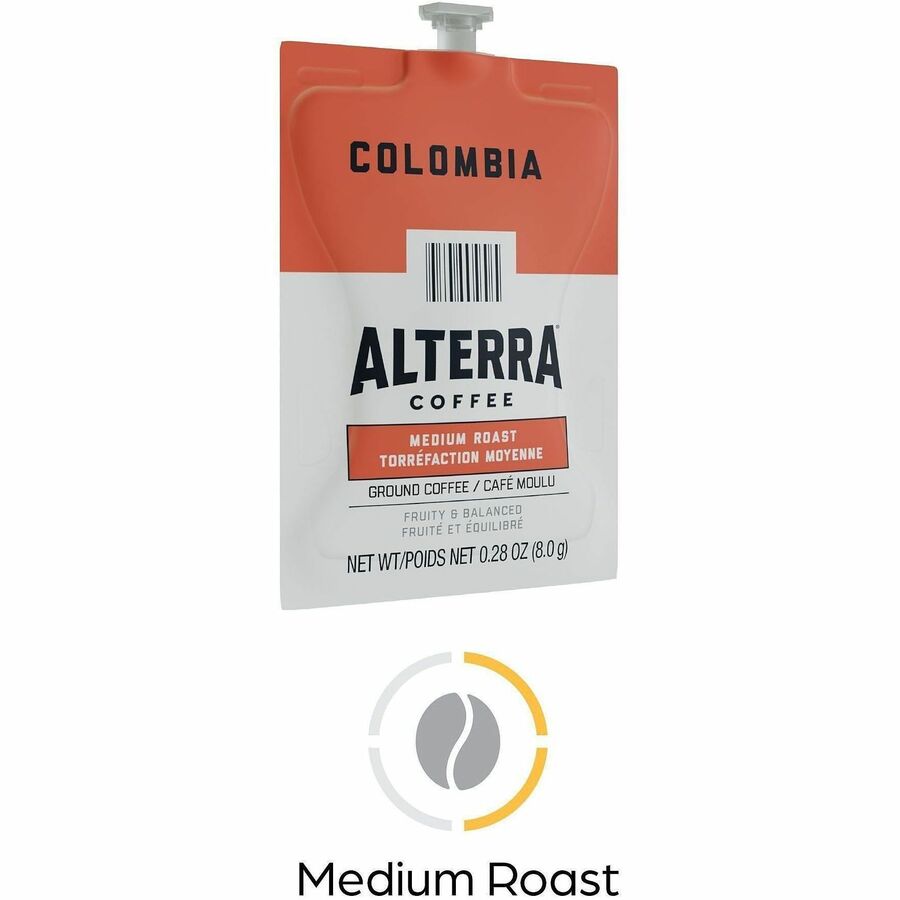 Compatible with Flavia Aroma, Flavia Barista, FLAVIA Creation 600, Flavia Creation 500, Flavia Creation 200, Flavia Creation 150, Flavia Creation 300, Flavia - Hot Coffee - Medium - Freshpack - Colombia, Regular - Kosher - 100 / Carton