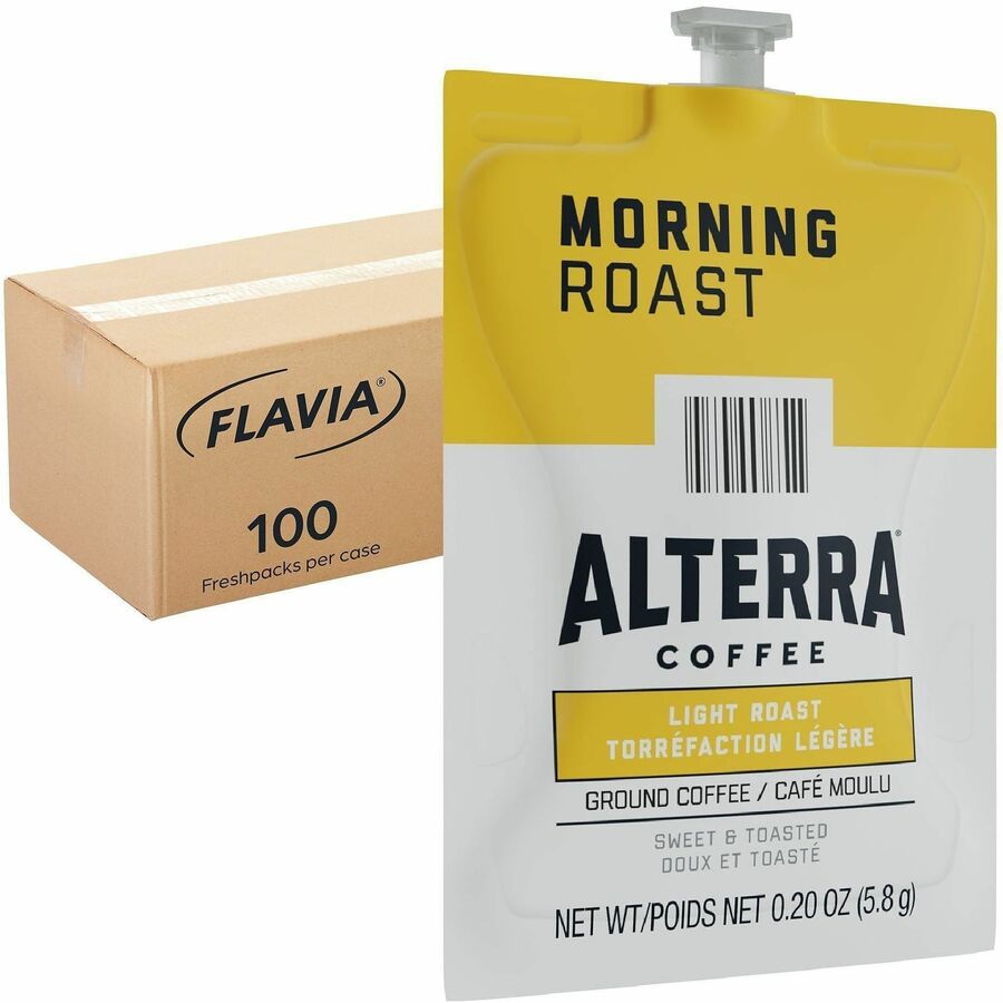 Compatible with Flavia Aroma, Flavia Barista, FLAVIA Creation 600, Flavia Creation 500, Flavia Creation 200, Flavia Creation 150, Flavia Creation 300, Flavia - Hot Coffee - Light - Freshpack - Morning, Regular - Kosher - 100 / Carton