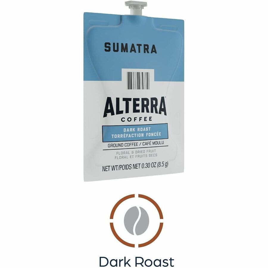 Compatible with Flavia Aroma, Flavia Barista, FLAVIA Creation 600, Flavia Creation 500, Flavia Creation 200, Flavia Creation 150, Flavia Creation 300 - Hot Coffee - Dark - Freshpack - Sumatra - Kosher - 100 / Carton