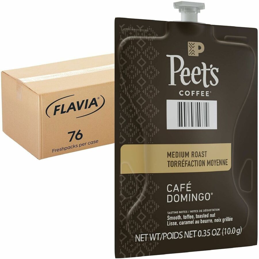 Compatible with Flavia Aroma, Flavia Barista, FLAVIA Creation 600, Flavia Creation 500, Flavia Creation 200, Flavia Creation 150, Flavia Creation 300 - Hot Coffee - Medium - Freshpack - Cafe Domingo - Kosher - 76 / Carton