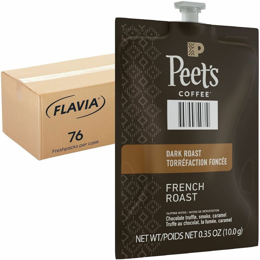 Compatible with Flavia Aroma, Flavia Barista, FLAVIA Creation 600, Flavia Creation 500, Flavia Creation 200, Flavia Creation 150, Flavia Creation 300 - Hot Coffee - Dark - Freshpack - French Roast - Kosher - 76 / Carton