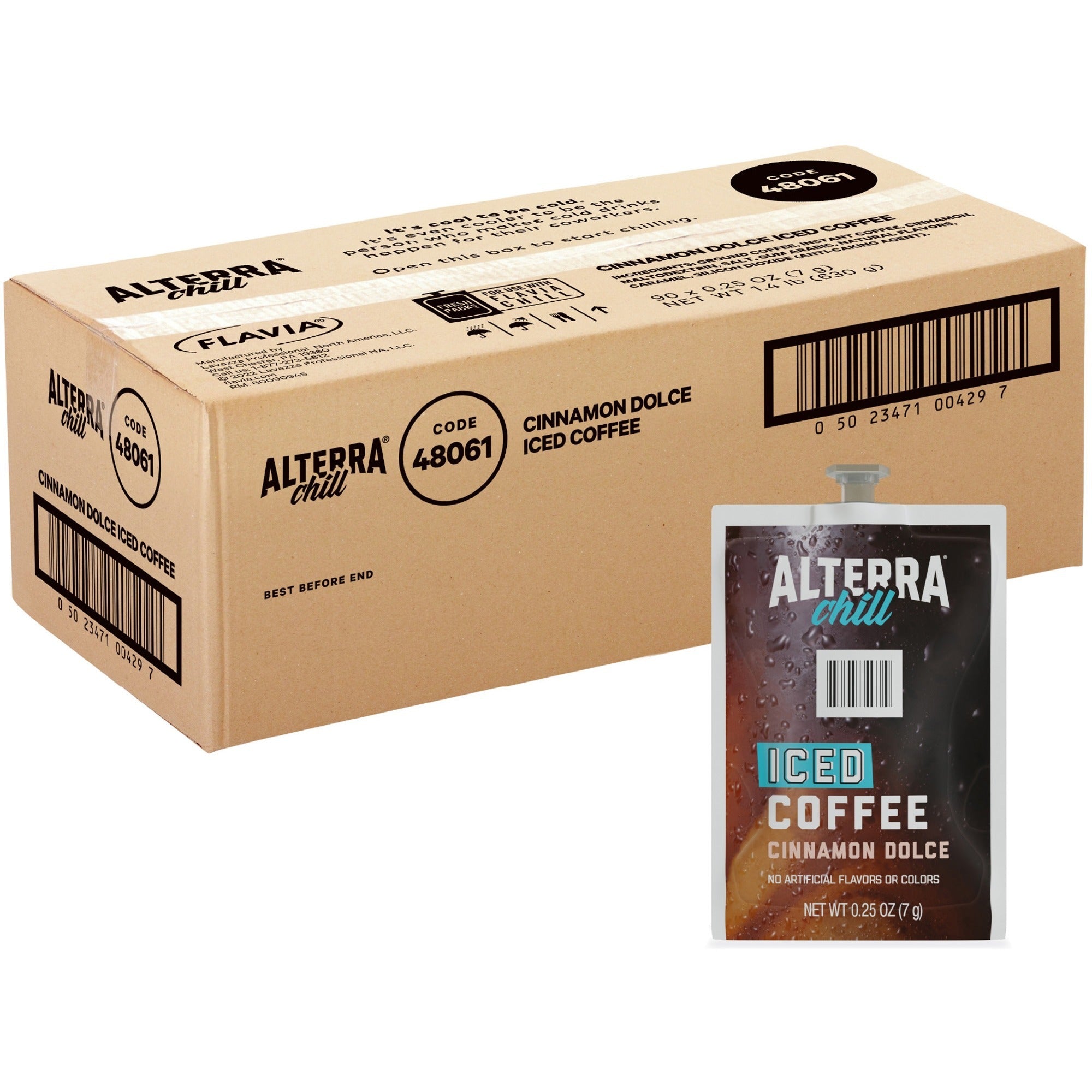 Compatible with Flavia Creation 300 with Chill Refresh Module, Flavia Creation 600 with Chill Module - Ice Coffee - Dark - Freshpack - Iced Cinnamon Dolc - Kosher - 90 / Carton