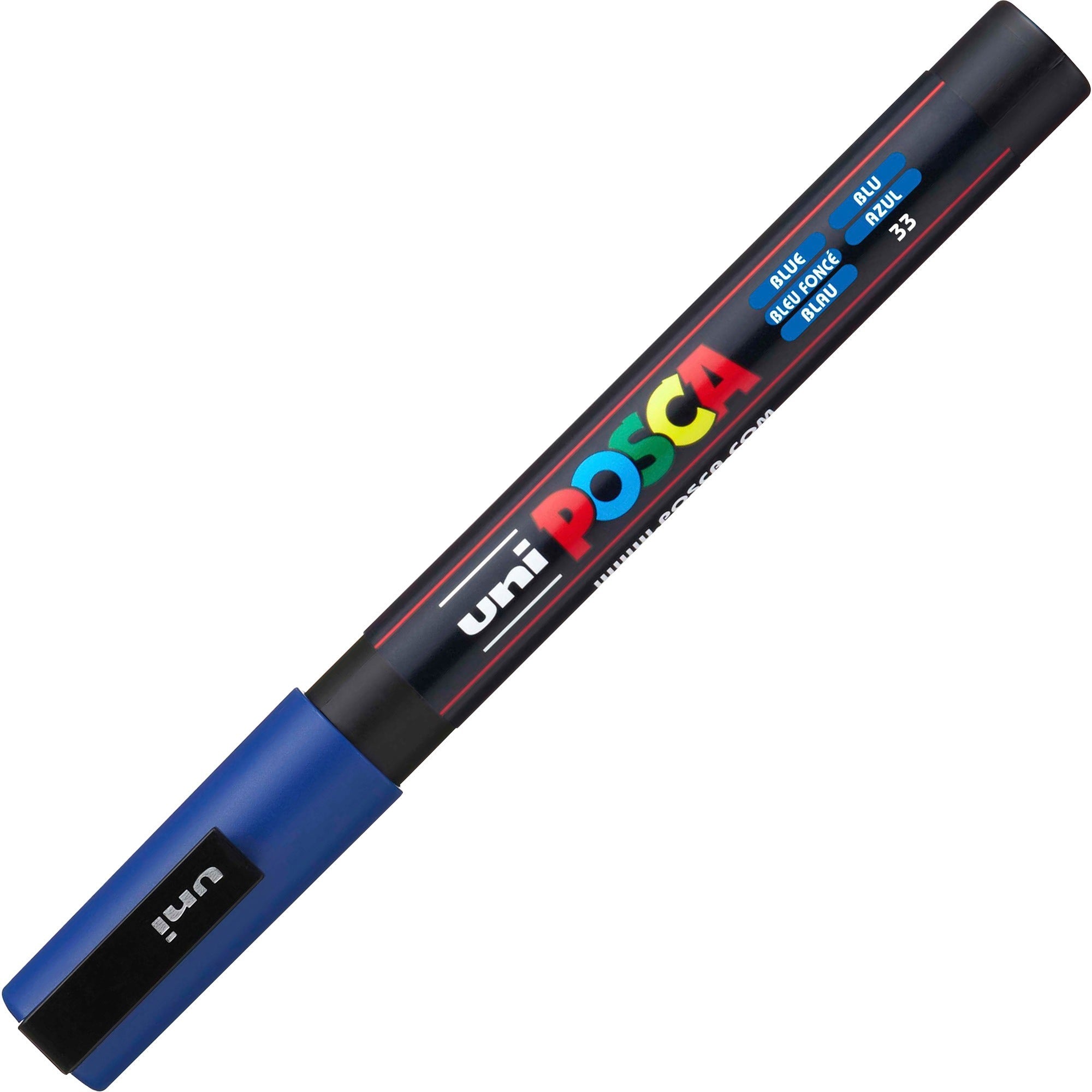 uni® POSCA PC-3M Water-Based Paint Markers, Reversible Fine Tip (0.9-1.3mm), Blue