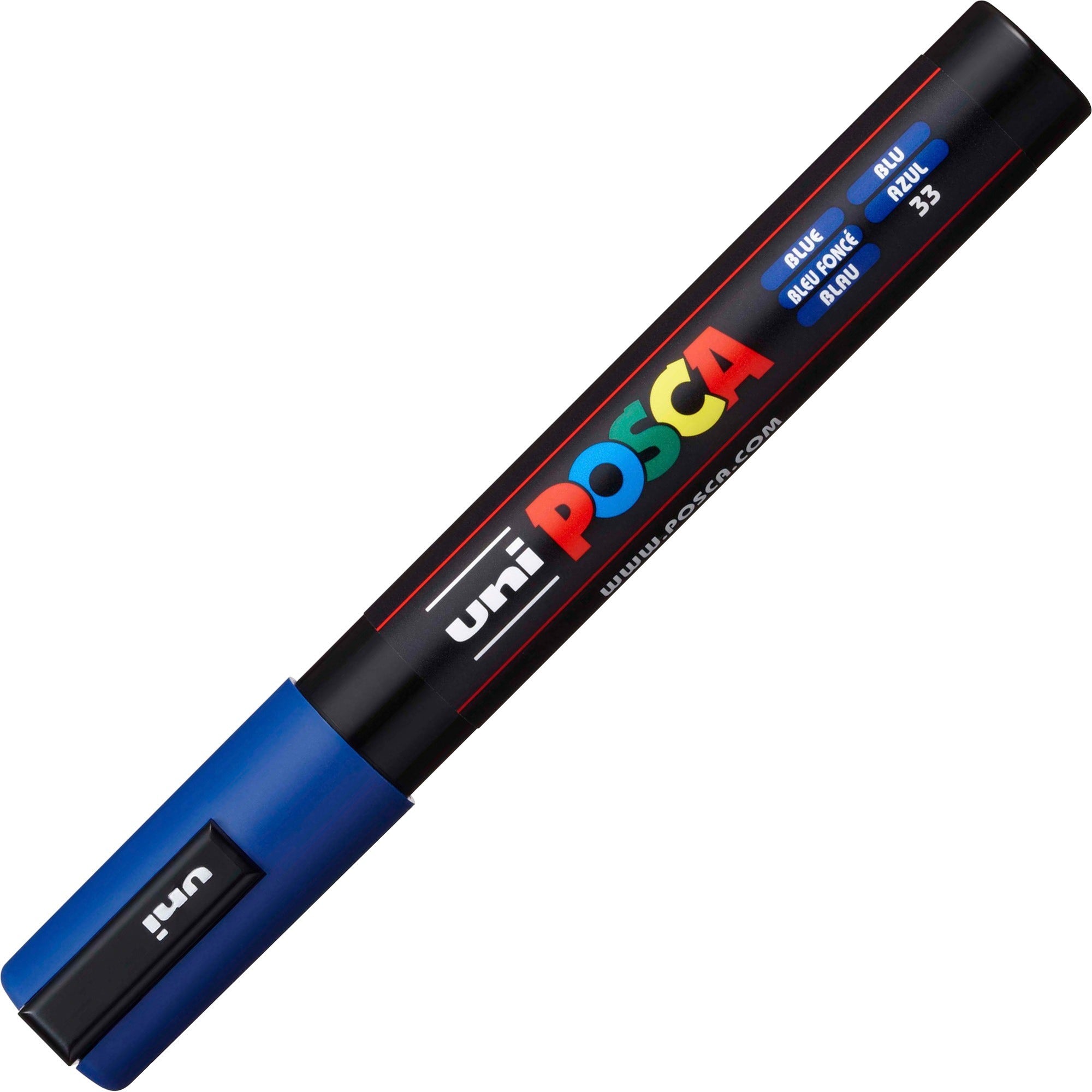 uni® POSCA PC-5M Water-Based Paint Markers, Reversible Medium Tip (1.8-2.5mm), Blue
