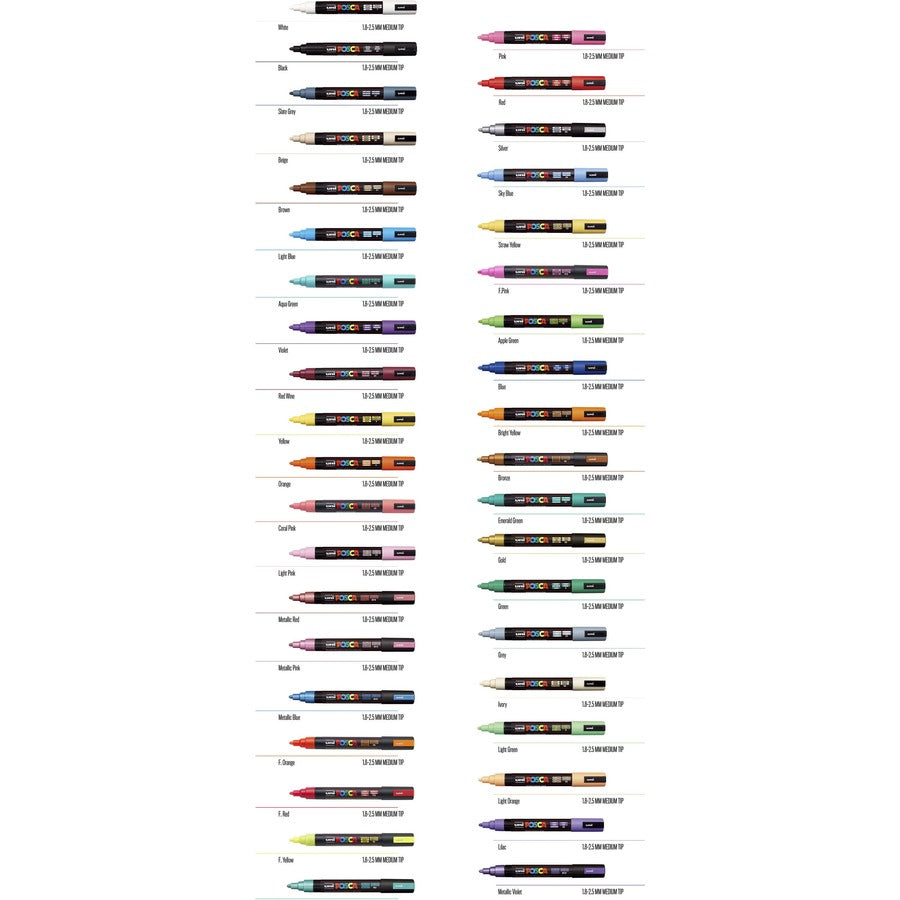 uni® POSCA PC-5M Water-Based Paint Markers, Reversible Medium Tip (1.8-2.5mm), Blue
