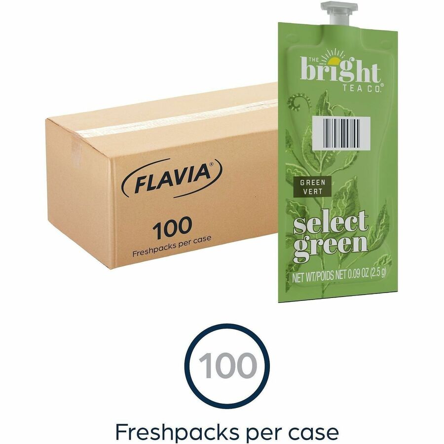 Compatible with Flavia Aroma, Flavia Creation 300, FLAVIA Creation 600, Flavia Creation 150, Flavia Creation 200, Flavia Creation 500 - Green Tea - Caffeinated - Kosher - 100 / Carton