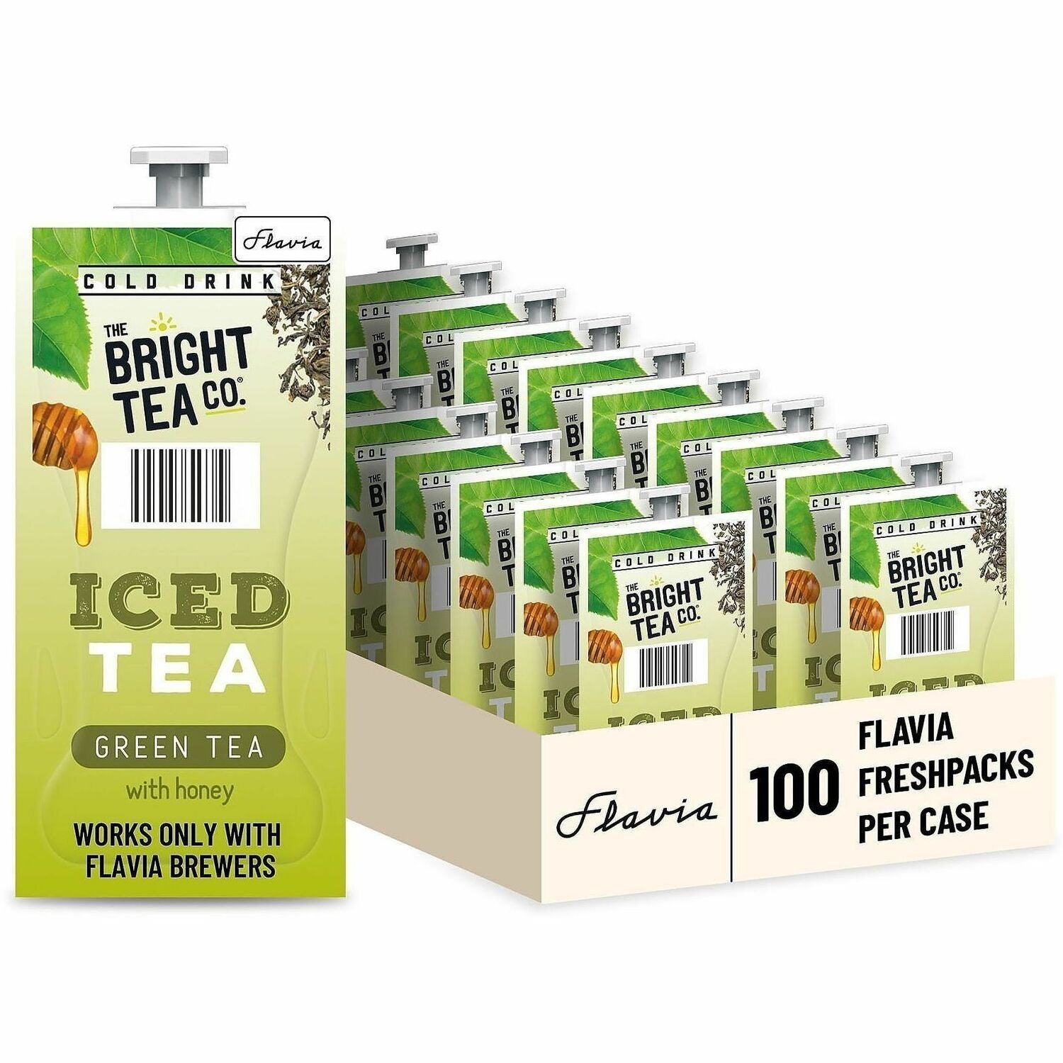 Compatible with Flavia Creation 300 with Chill Refresh Module, Flavia Creation 600 with Chill Module - Iced Green Tea - Caffeinated - Kosher - 100 / Carton