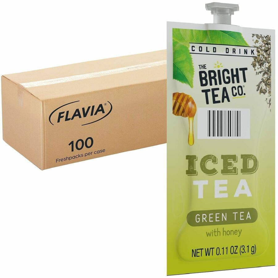 Compatible with Flavia Creation 300 with Chill Refresh Module, Flavia Creation 600 with Chill Module - Iced Green Tea - Caffeinated - Kosher - 100 / Carton